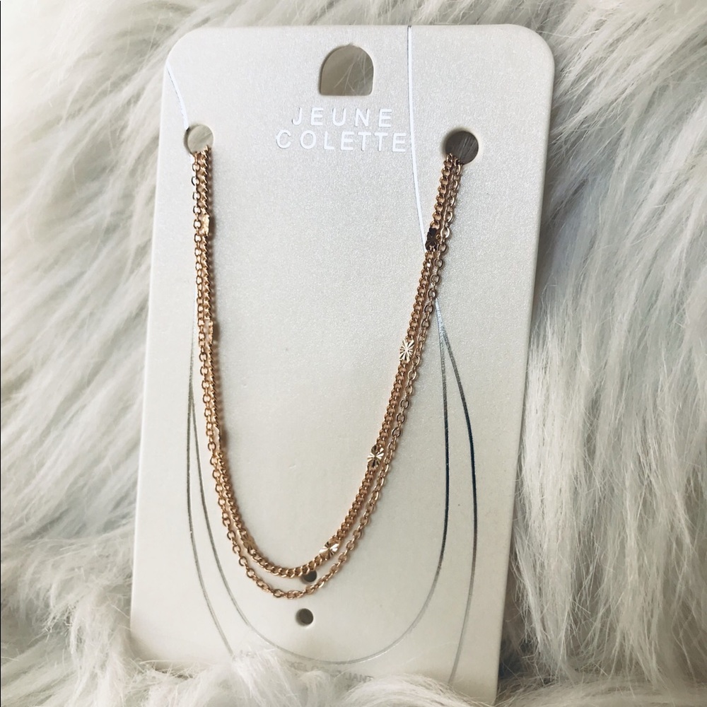 Gold 2 chain ankle bracelet